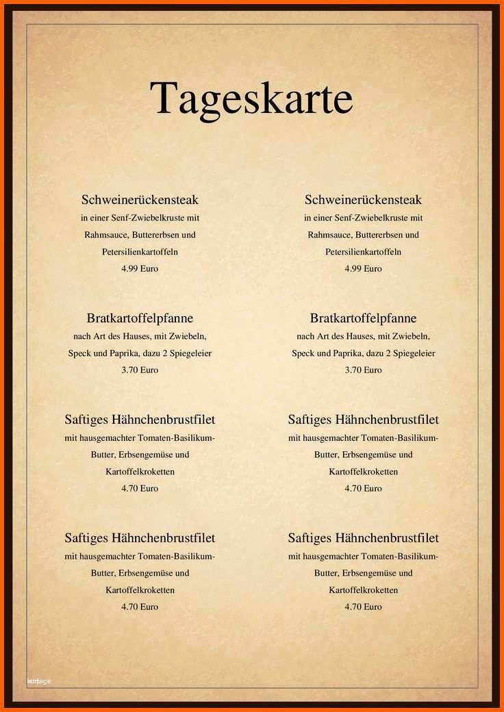 Wunderschönen Speisekarten Vorlagen Jede Vorlage Kostenlos Runterladen