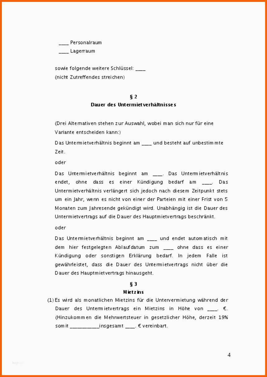 Wunderschönen Untermietvertrag Wg Vorlage Schön 7 Kündigung