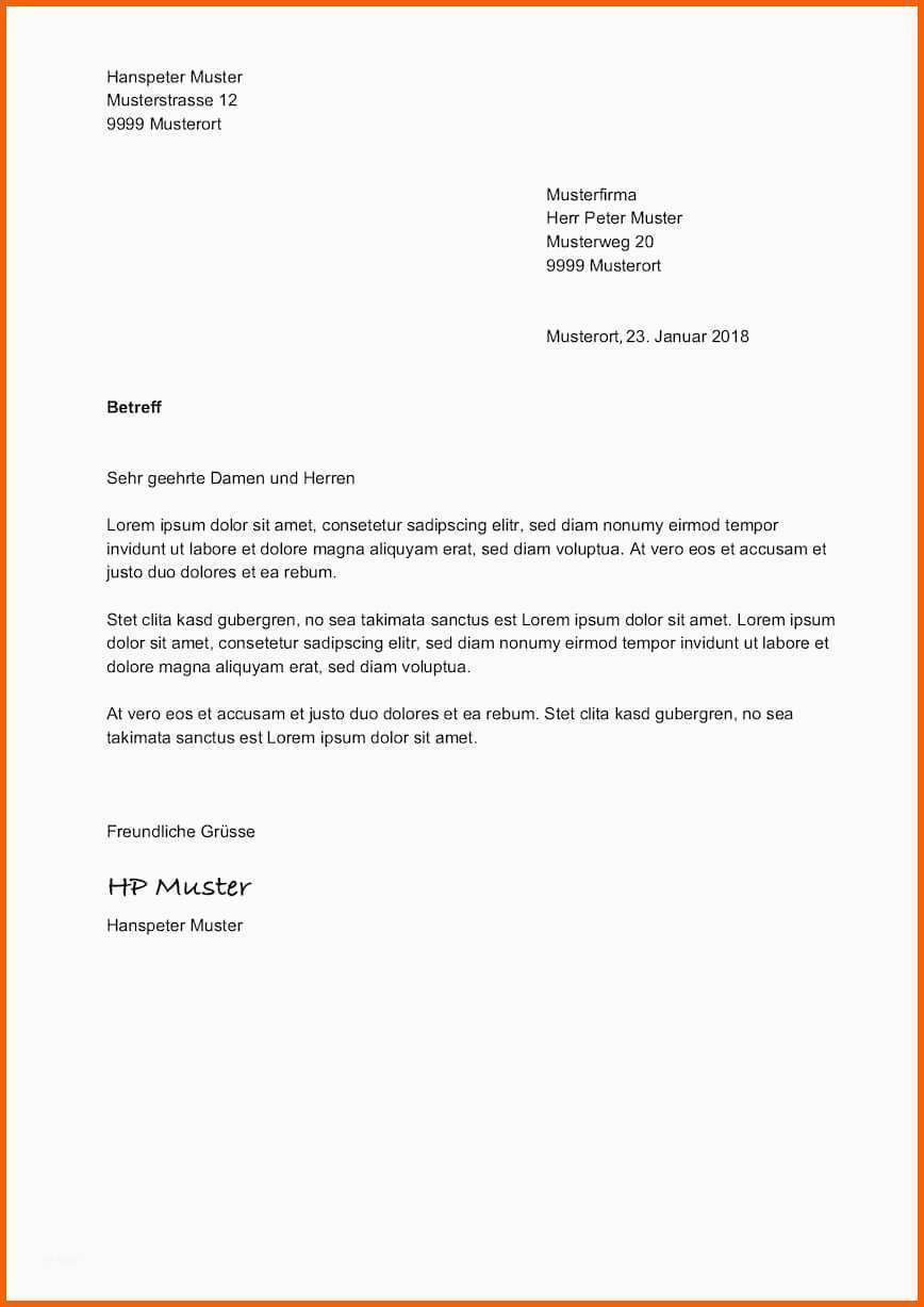 Wunderschönen Vorlage Word Brief Briefvorlage Schweiz Sichtfenster