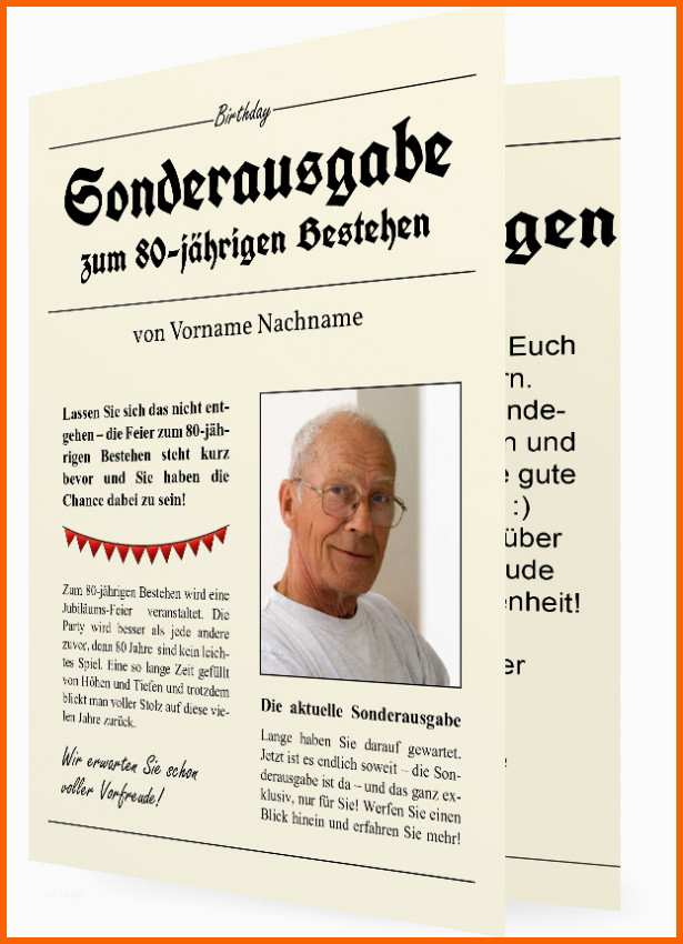 Wunderschönen Witzige Vorlage Einladung Zum 80